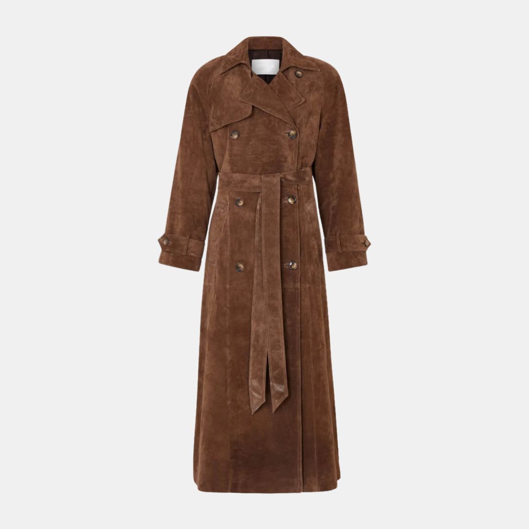 Elegant Suede Winter Trenchcoat